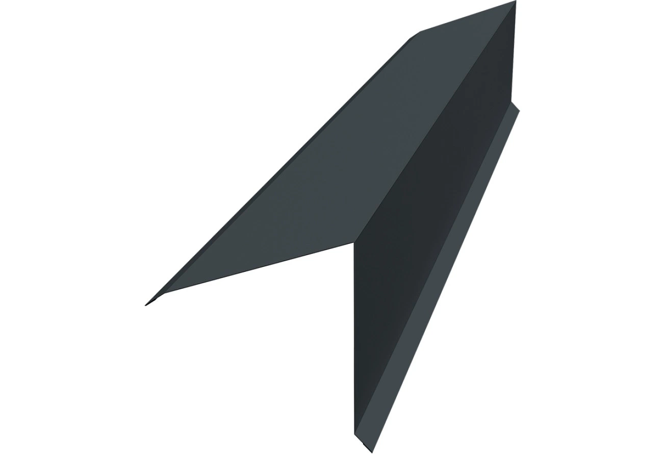 Планка конька односкатной кровли 160х160 Grand Line 0,45 ПЭ с пленкой RAL 7016 антрацитово-серый (3м)