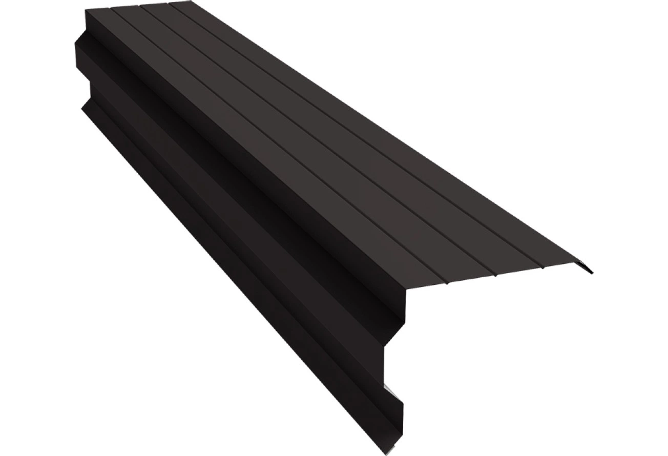 Торцевая планка фигурная 90х110 Grand Line 0,5 Velur RR 32 темно-коричневый (2м)