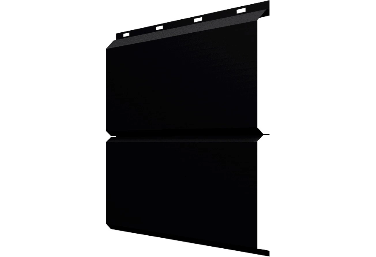 Сайдинг металлический ЭкоБрус Grand Line 0,45 Drap ТХ двухсторонний с пленкой RAL 9005 черный