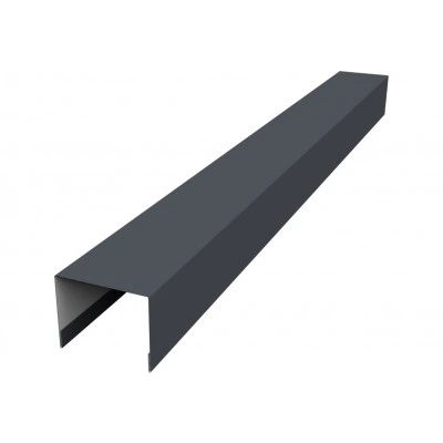Крышка для забора жалюзи Палермо Grand Line 0,5 GreenCoat Pural БТ матовый RR 23 темно-серый (RAL 7024 мокрый асфальт) (2м) — 616516