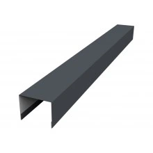 Крышка для забора жалюзи Палермо Grand Line 0,5 GreenCoat Pural БТ матовый RR 23 темно-серый (RAL 7024 мокрый асфальт) (2,5м)
