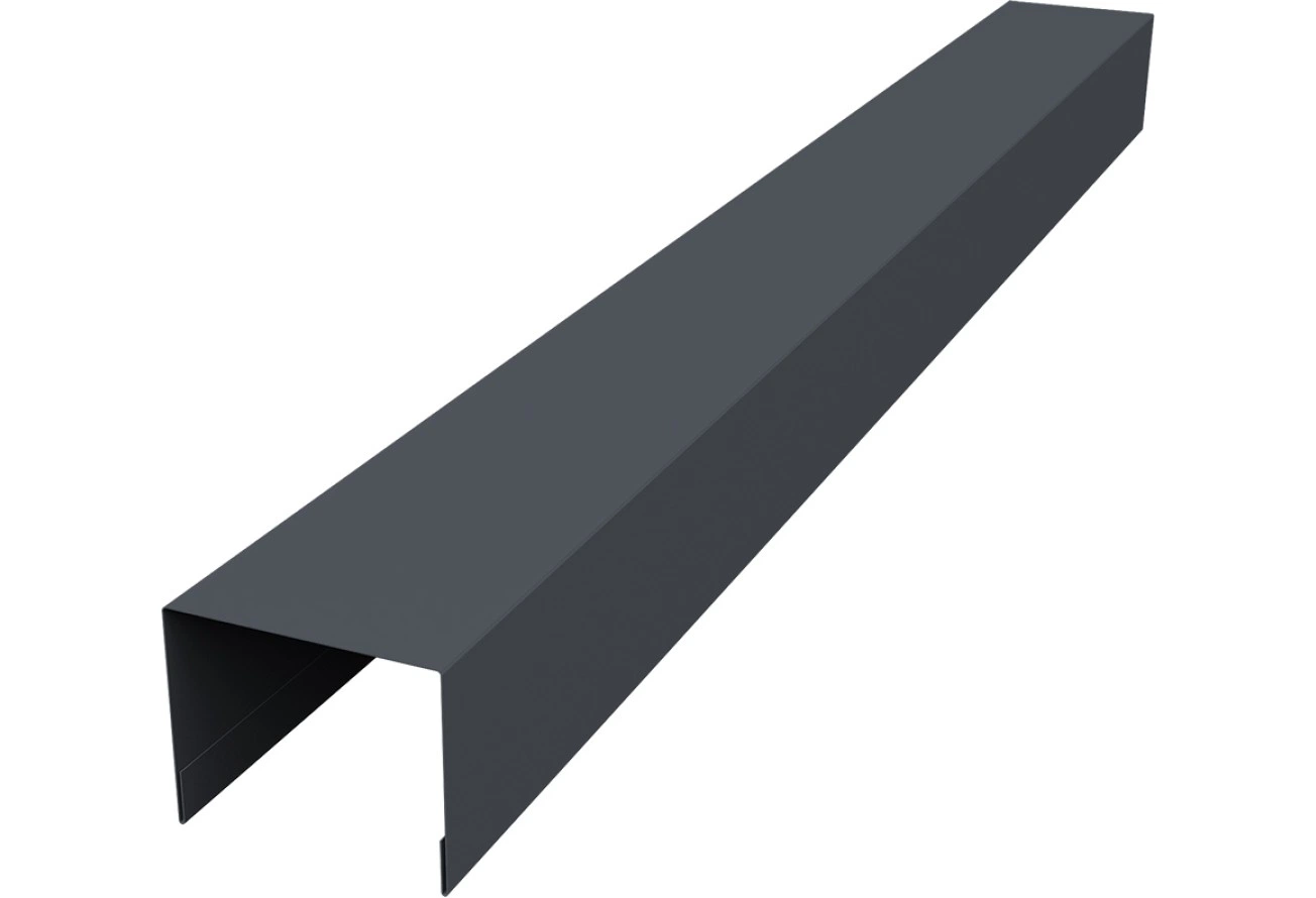Крышка для забора жалюзи Палермо Grand Line 0,5 Velur RAL 7024 мокрый асфальт (2м)