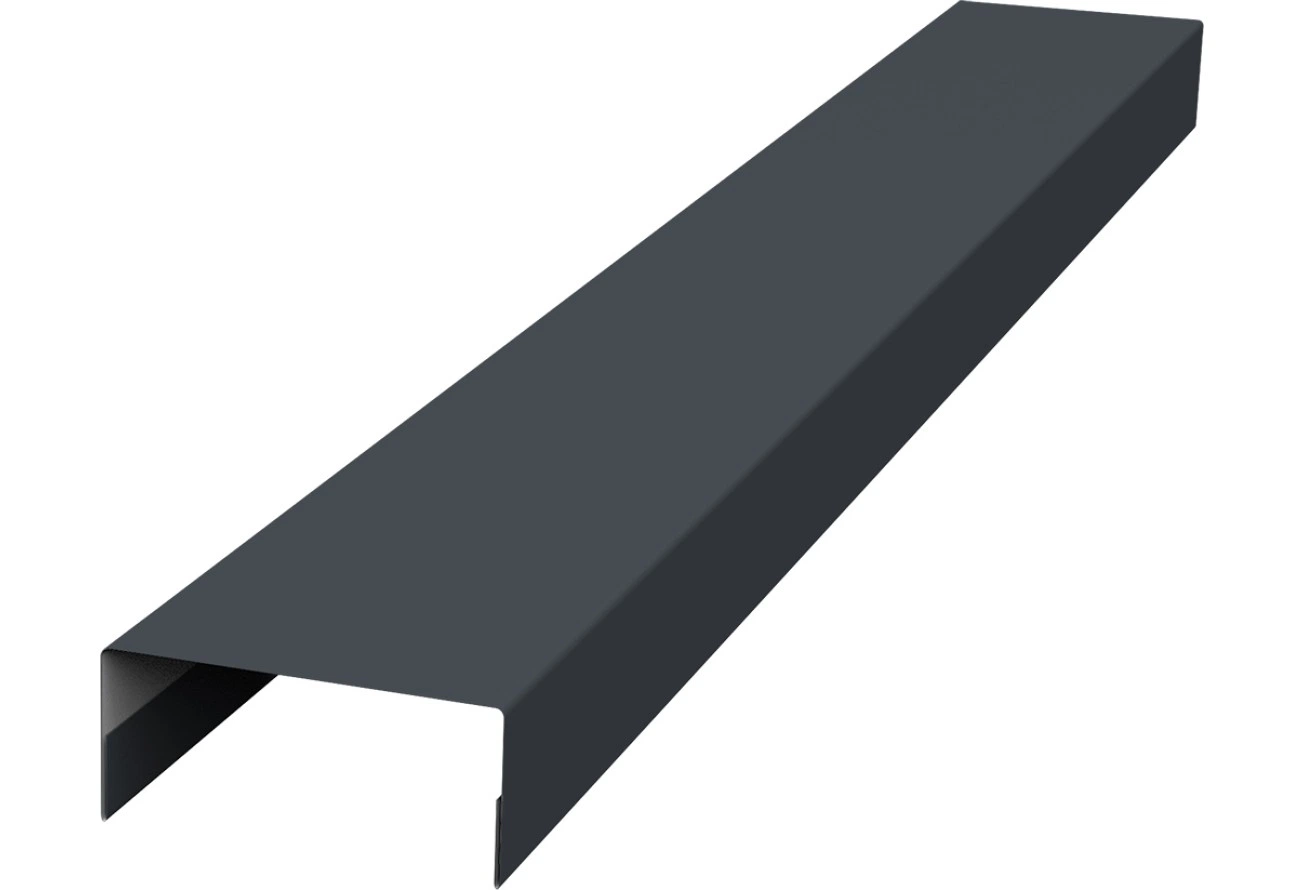 Крышка 45х20 для забора жалюзи Техас Grand Line 0,45 Drap RAL 7024 мокрый асфальт (3м)