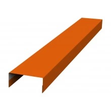 Крышка 45х20 для забора жалюзи Техас Grand Line 0,45 ПЭ RAL 2004 оранжевый (3м)
