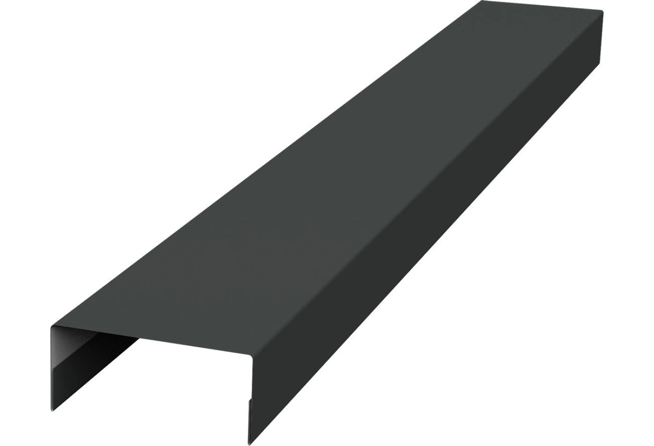 Крышка 45х20 для забора жалюзи Техас Grand Line 0,5 Rooftop Бархат RAL 7016 антрацитово-серый (2м)