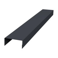 Крышка 30х20 для забора жалюзи Техас Grand Line 0,5 Velur RAL 7024 мокрый асфальт (3м)