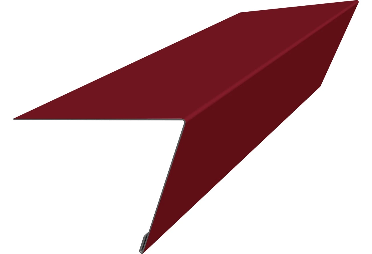 Планка капельник обратный 105х80 Фартук S16 Grand Line 0,45 ПЭ с пленкой RAL 3003 рубиново-красный (3м)