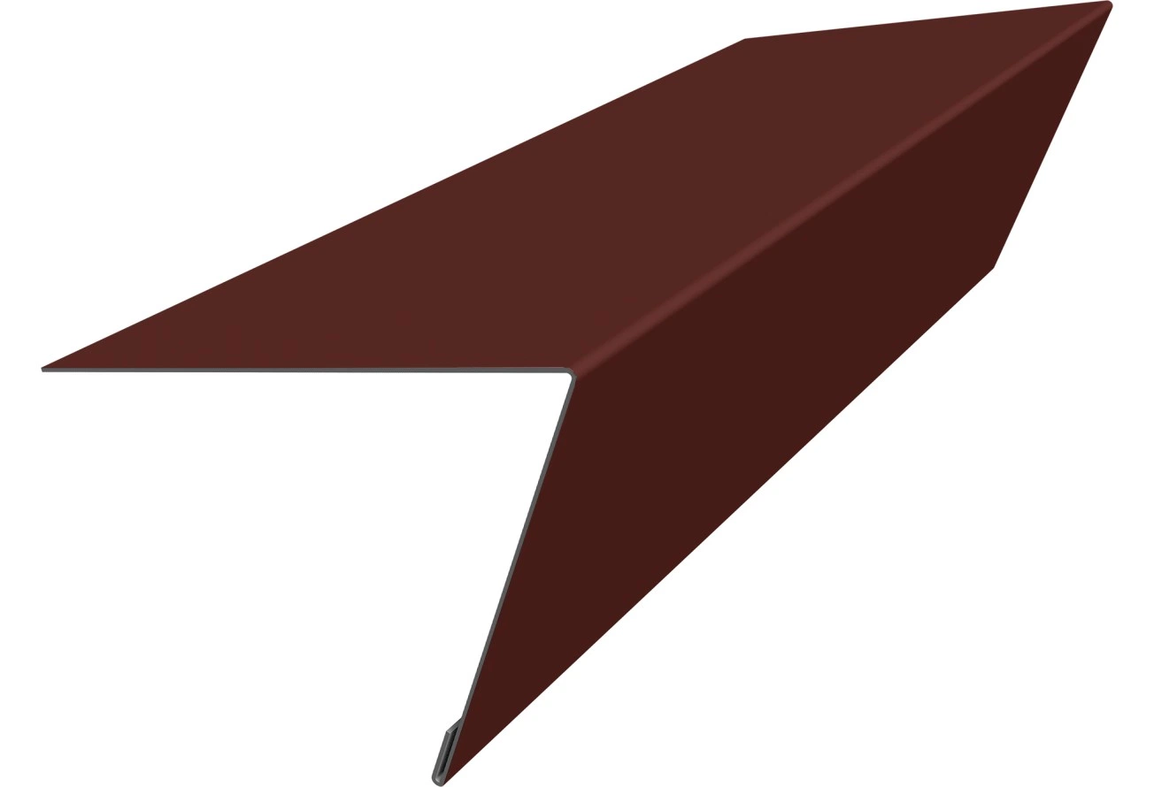 Планка капельник обратный 105х80 Фартук S16 Grand Line 0,45 ПЭ с пленкой RAL 3009 оксидно-красный (3м)