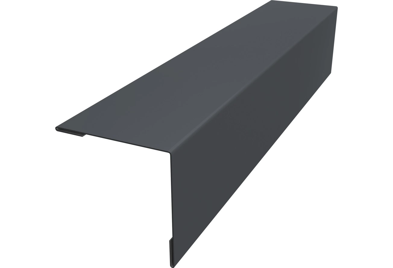 Планка завершающая 50х50 для забора жалюзи Милан Grand Line 0,5 Сатин матовый ТХ RAL 7024 мокрый асфальт (2,5м)