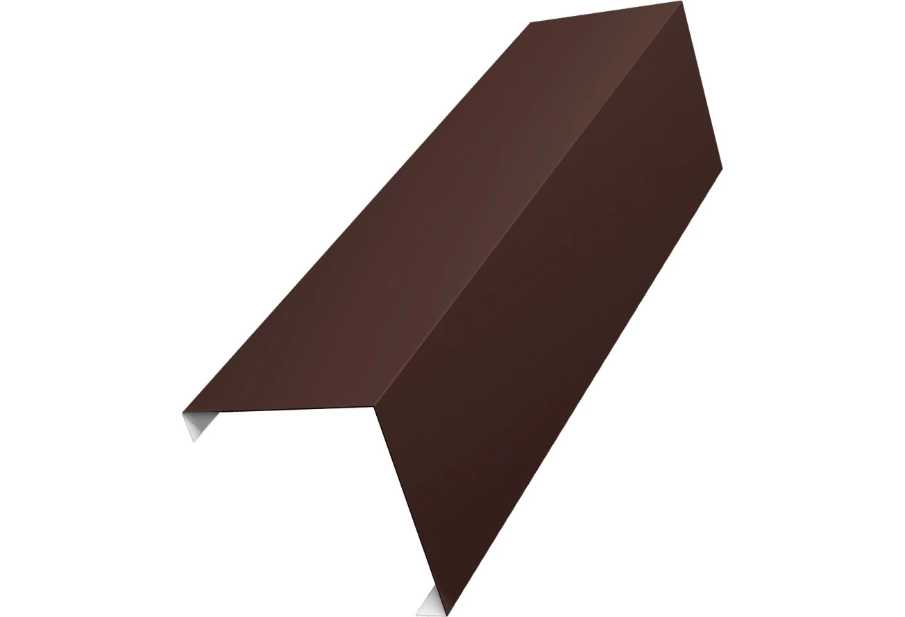 Декоративная накладка угловая к столбу 60х60 для забора жалюзи Grand Line 0,5 PurLite матовый RAL 8017 шоколад (3м)