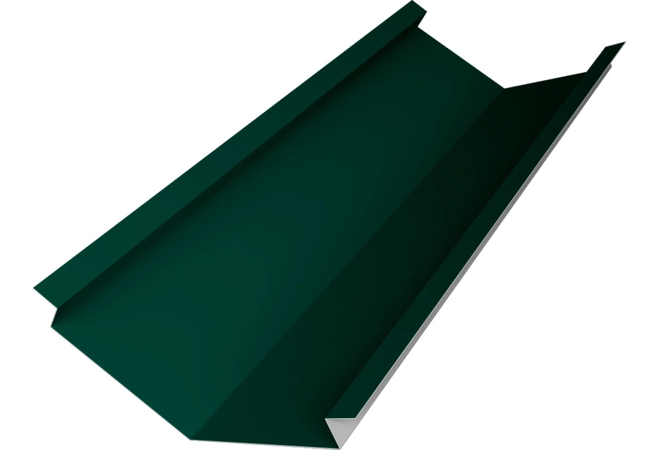 Планка ендовы нижней для композитной черепицы 140х140 Grand Line 0,5 ПЭ с пленкой RAL 6005 зеленый мох (2м)
