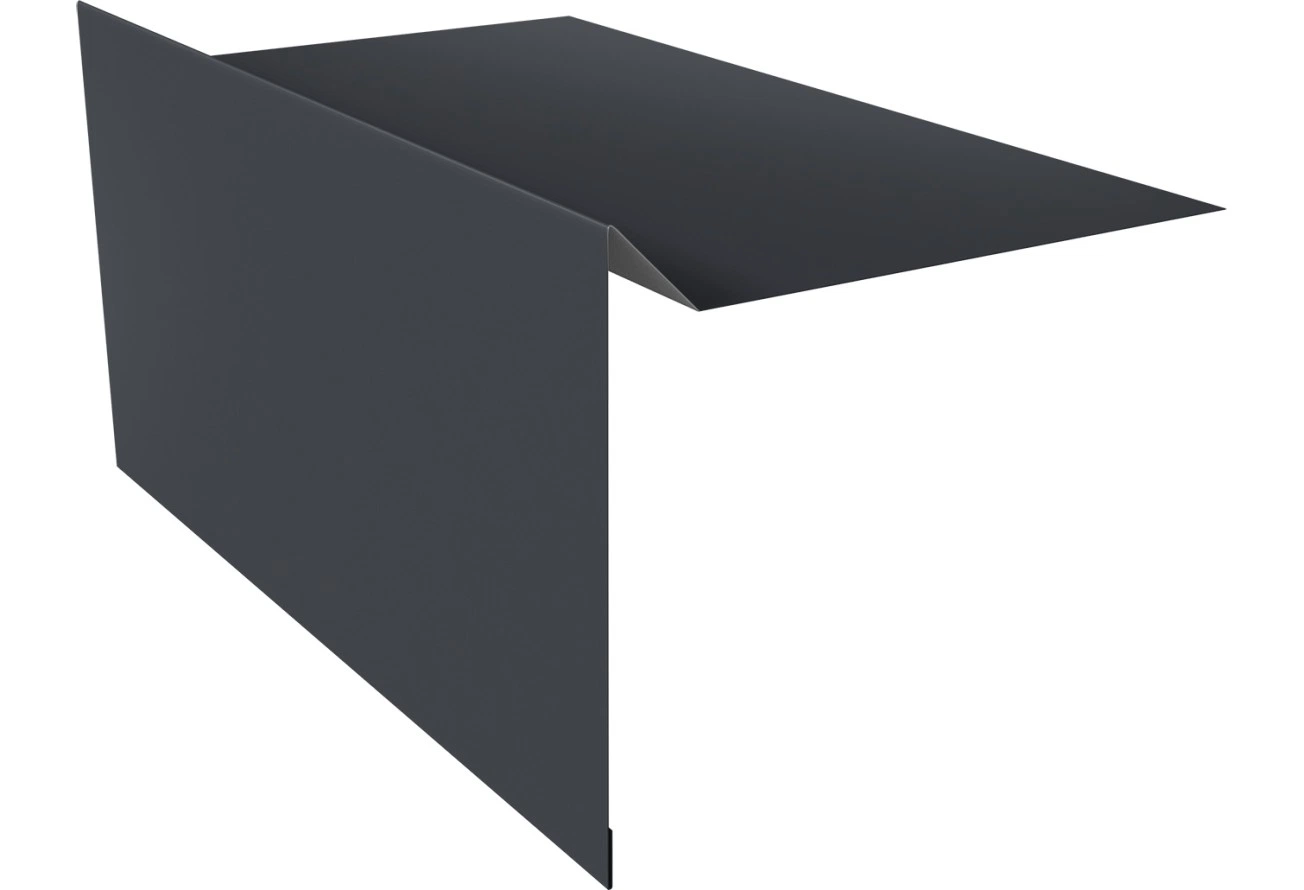 Планка ветровая для мягкой кровли 100х20х70 Grand Line 0,5 ПЭ с пленкой RAL 7024 мокрый асфальт (3м)