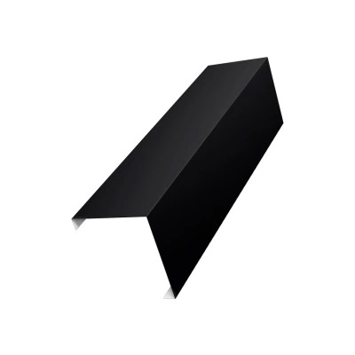 Декоративная накладка угловая к столбу 62х55 для забора жалюзи Grand Line 0,5 Сатин RAL 9005 черный (3м) — 625386