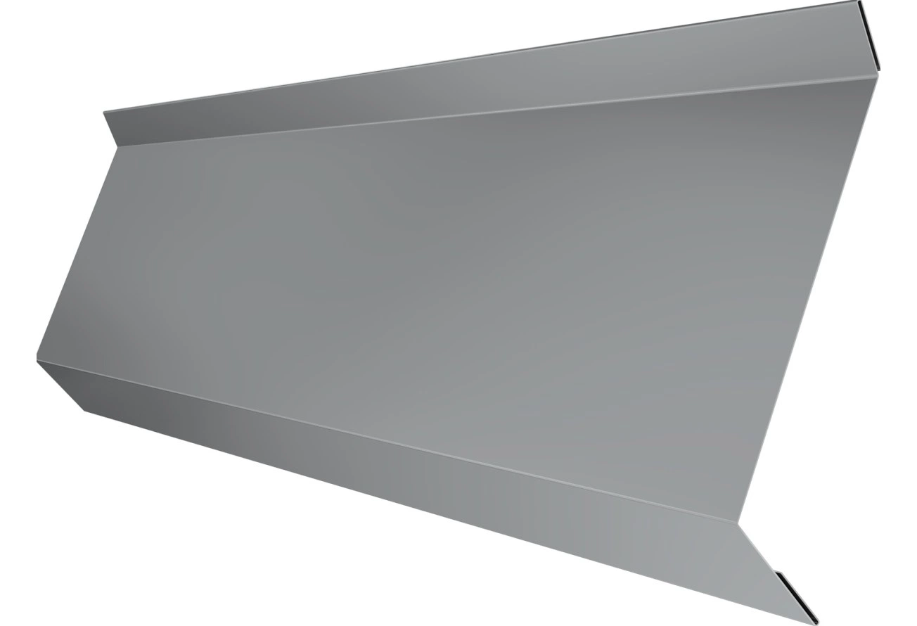 Планка примыкания в штробу 60 Grand Line 0,5 ПЭ с пленкой RAL 7004 сигнальный серый (2м)
