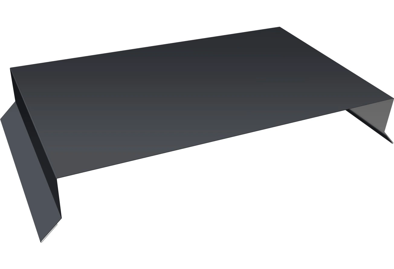 Парапетная крышка прямая 390мм Grand Line 0,7 ПЭ с пленкой RAL 7024 мокрый асфальт (2,5м)