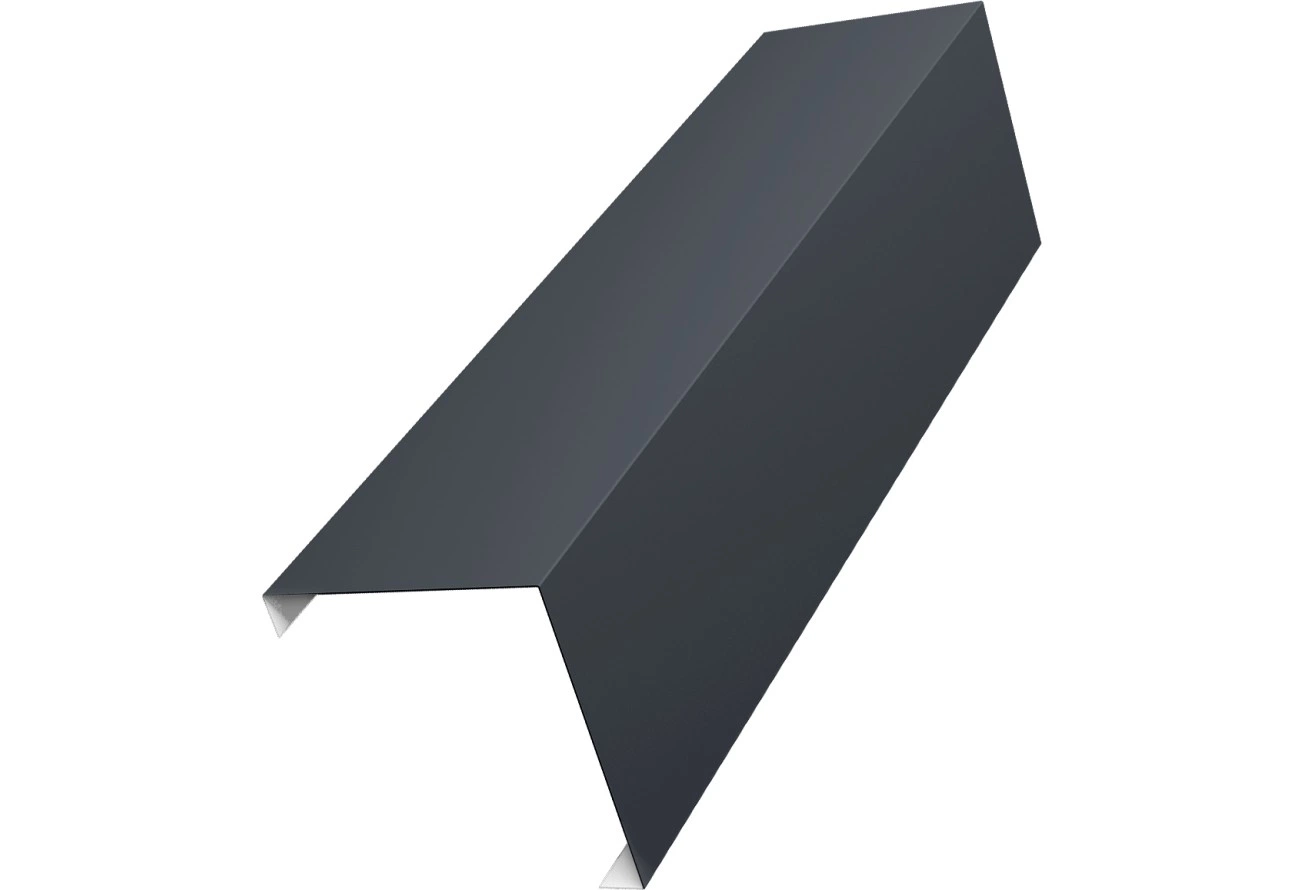 Декоративная накладка угловая к столбу 80х80 для забора жалюзи Grand Line 0,5 Сатин матовый RAL 7024 мокрый асфальт (2,5м)