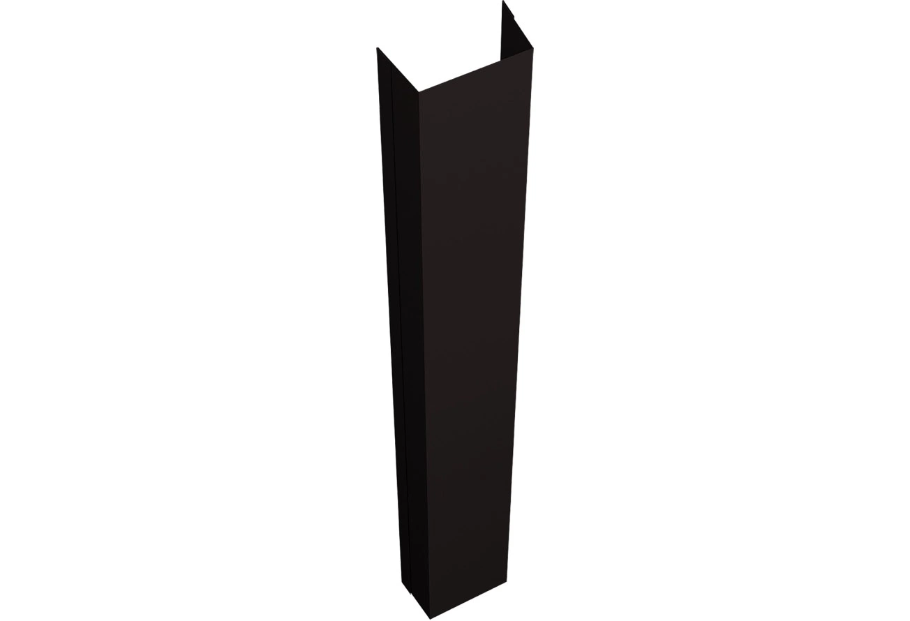 Крепежная планка нижняя для забора жалюзи Техас Grand Line 0,45 Drap ТХ двухсторонний RAL 9005 черный (2,5м)
