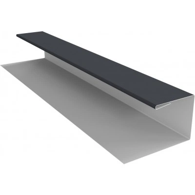 Планка П-образная Экобрус Grand Line 0,5 ПЭ с пленкой RAL 7024 мокрый асфальт (2м) — 628274 Планка П-образная Экобрус Grand Line 0,5 ПЭ с пленкой RAL 7024 мокрый асфальт (2м) — 628274