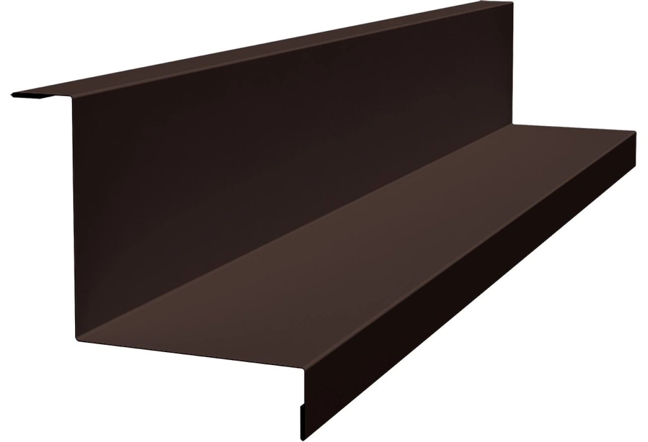 Угол внутренний простой фальц Grand Line 0,5 ПЭ с пленкой RAL 8017 шоколад (2м)