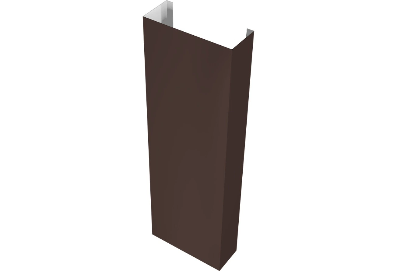 Декоративный полустолб Grand Line для профнастила С21 0,5 ПЭ RAL 8017 шоколад (1,5м)
