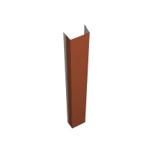 Крепежная планка нижняя для забора жалюзи Техас Grand Line 0,45 ПЭ RAL 8004 терракота (3м)