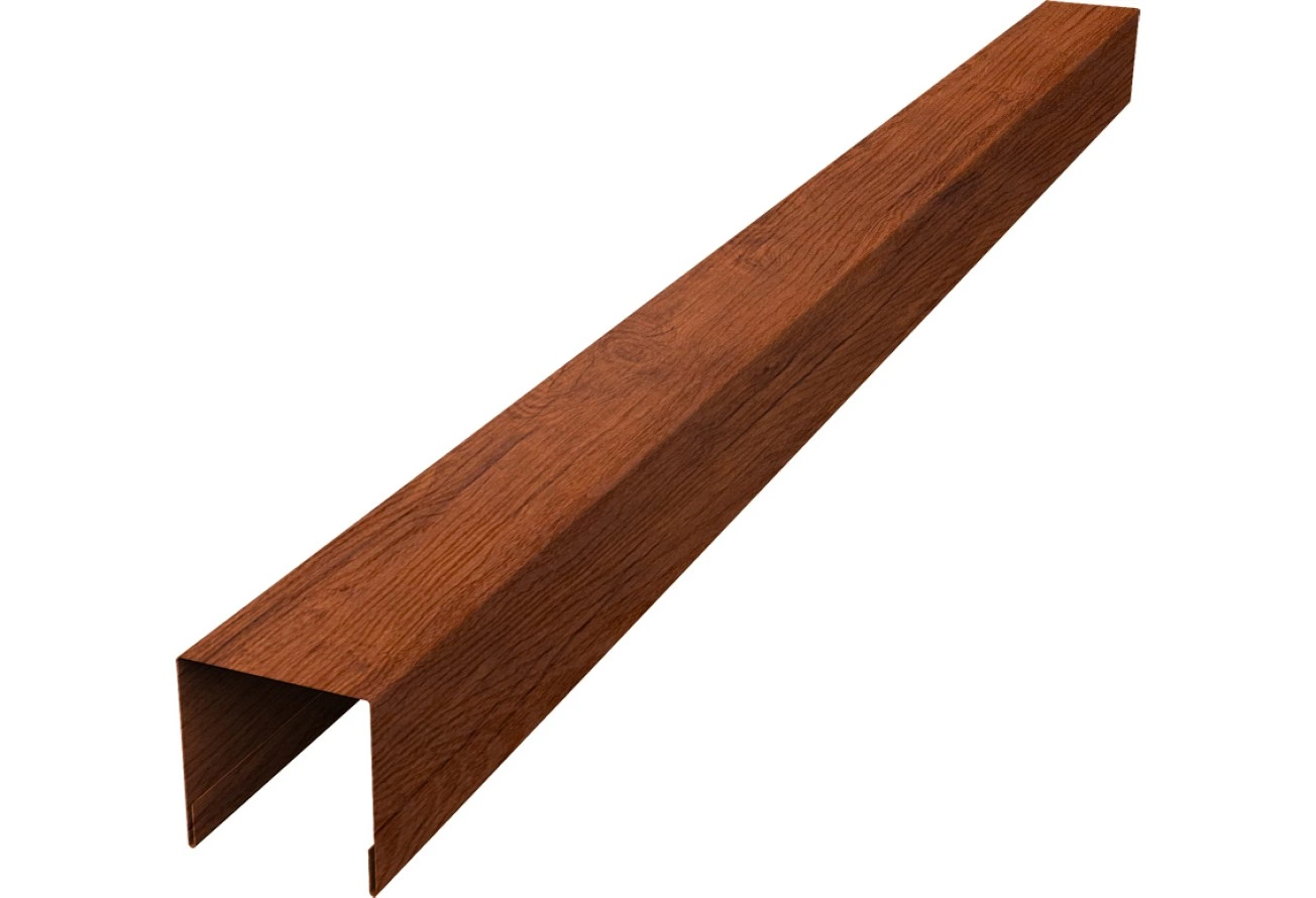 Планка вертикальная лицевая для забора жалюзи Палермо Grand Line 0,45 Принт Элит двухсторонний Золотой дуб (2м)