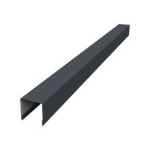 Планка вертикальная лицевая для забора жалюзи Палермо Grand Line 0,5 GreenCoat Pural БТ матовый RR 23 темно-серый (RAL 7024 мокрый асфальт) (2м)