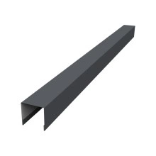 Планка вертикальная лицевая для забора жалюзи Палермо Grand Line 0,5 Drap ТХ RAL 7024 мокрый асфальт (1,8м)