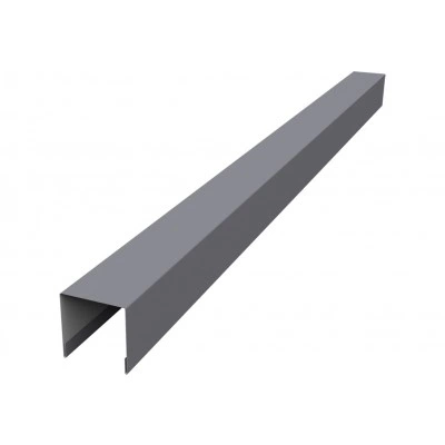 Планка вертикальная лицевая для забора жалюзи Палермо Grand Line 0,45 ПЭ RAL 7004 сигнальный серый (2м) — 631566
