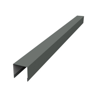 Планка вертикальная лицевая для забора жалюзи Палермо Grand Line 0,45 ПЭ RAL 7005 мышино-серый (2,5м) — 631591