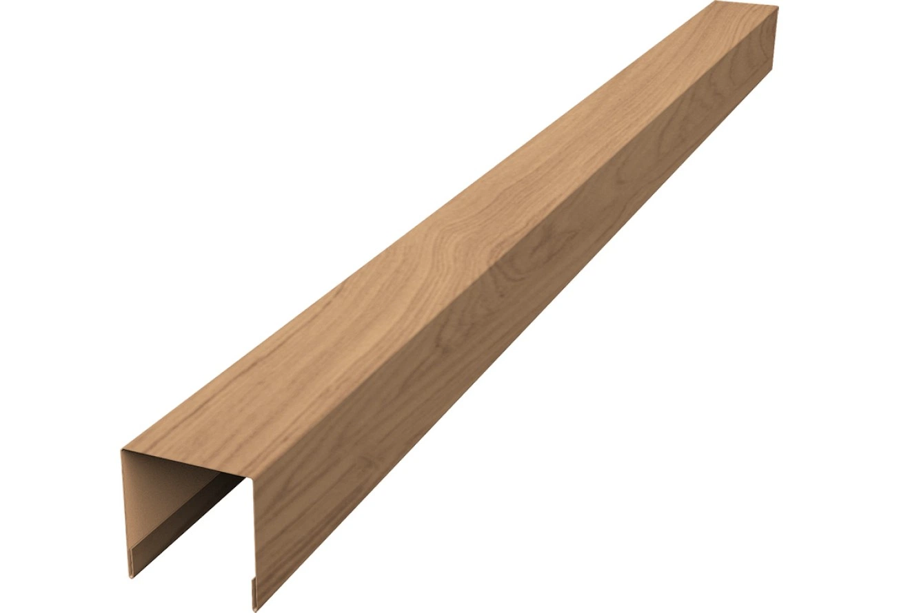 Планка вертикальная лицевая для забора жалюзи Палермо Grand Line 0,45 Принт Элит Медовое дерево TwinColor (3м)