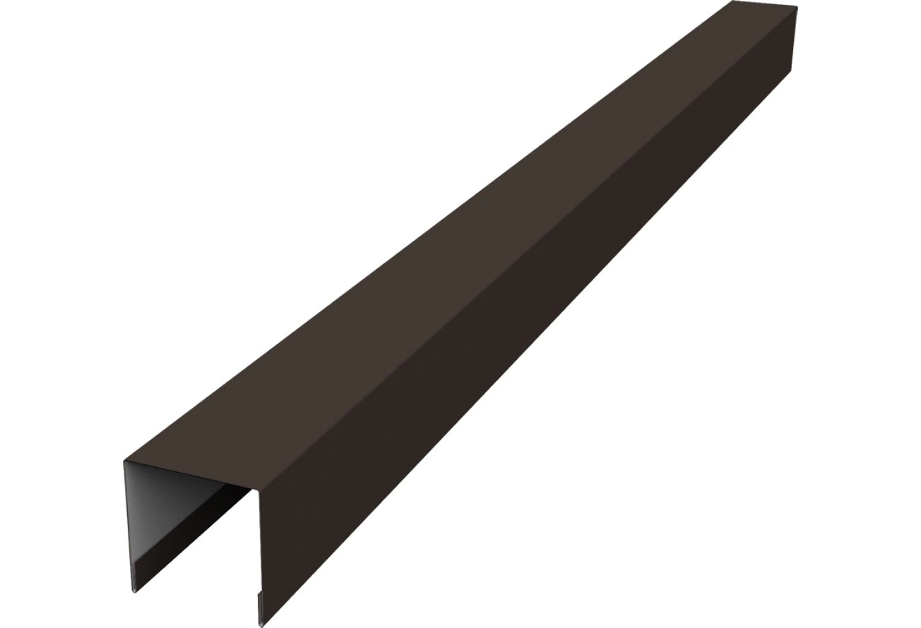 Планка вертикальная лицевая для забора жалюзи Палермо Grand Line 0,5 PurPro матовый RR 32 темно-коричневый (2,5м)