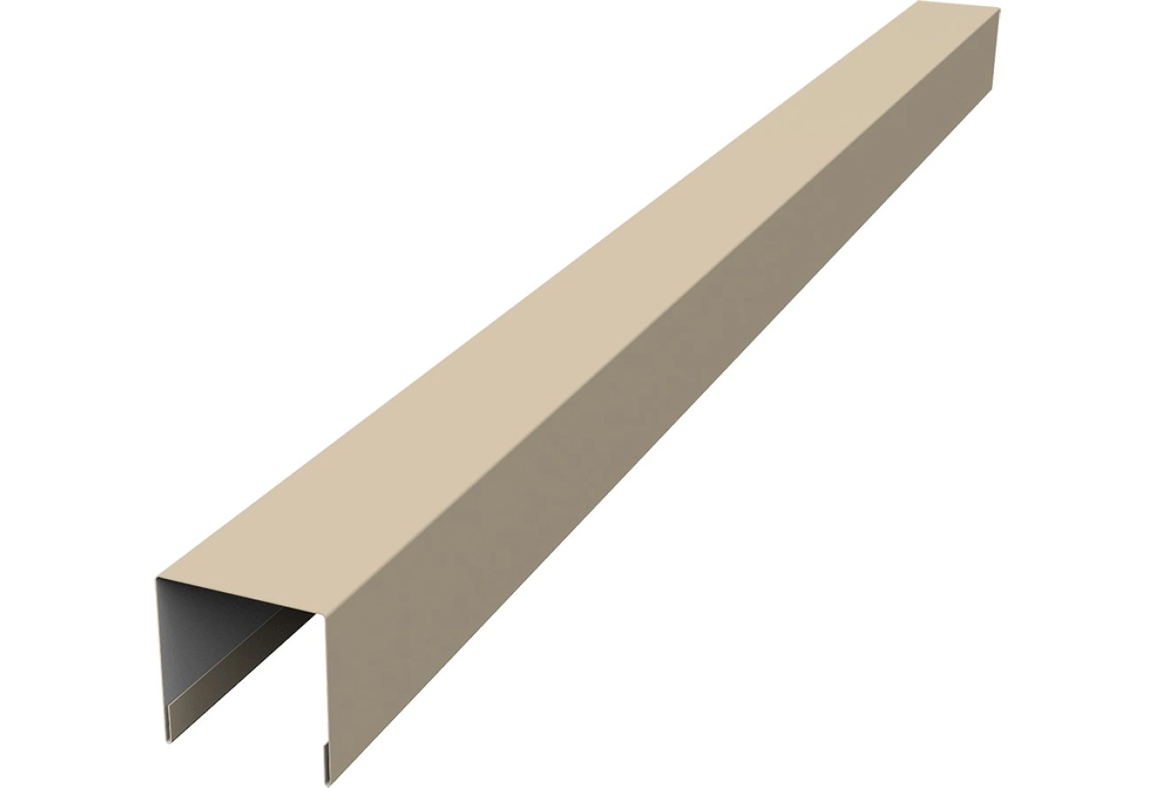 Планка вертикальная лицевая для забора жалюзи Палермо Grand Line 0,5 Сатин RAL 1015 светлая слоновая кость (2м)