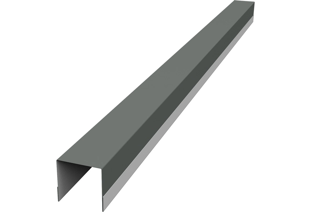Планка вертикальная обратная для забора жалюзи Палермо Grand Line 0,45 ПЭ RAL 7005 мышино-серый (1,8м)