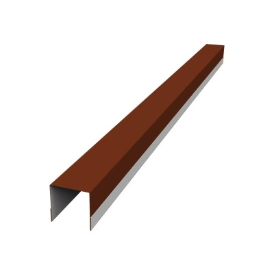 Планка вертикальная обратная для забора жалюзи Палермо Grand Line 0,45 ПЭ RAL 3009 оксидно-красный (2м) — 632698