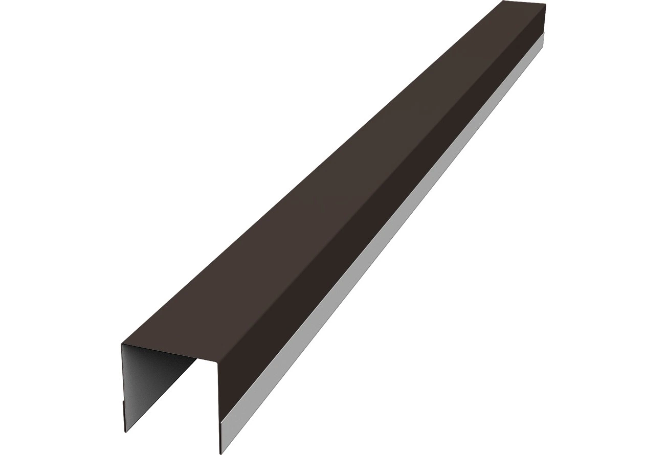 Планка вертикальная обратная для забора жалюзи Палермо Grand Line 0,45 ПЭ RR 32 темно-коричневый (3м)