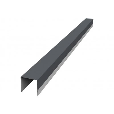 Планка вертикальная обратная для забора жалюзи Палермо Grand Line 0,5 Сатин матовый ТХ RAL 7024 мокрый асфальт (2м) — 633005 Планка вертикальная обратная для забора жалюзи Палермо Grand Line 0,5 Сатин матовый ТХ RAL 7024 мокрый асфальт (2м) — 633005