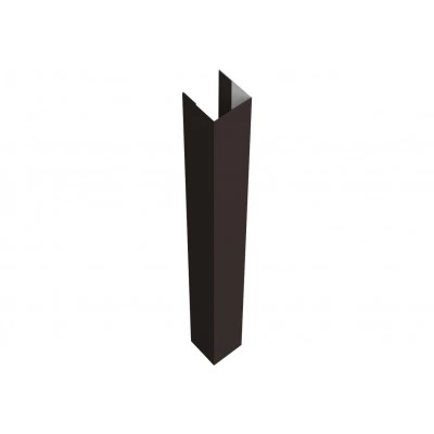 Стойка для забора жалюзи Техас Grand Line для монтажа с крепежным вкладышем 0,5 PurPro матовый RR 32 темно-коричневый (3м) — 634471