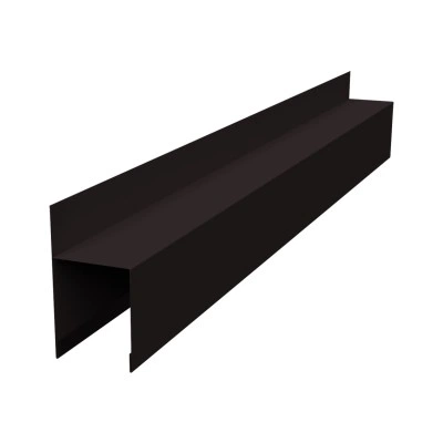 Планка опорная составная внешняя для забора жалюзи Палермо Grand Line 0,45 Drap ТХ двухсторонний RAL 9005 черный (1,8м) — 635203
