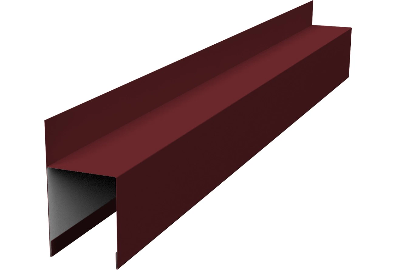 Планка опорная составная внешняя для забора жалюзи Палермо Grand Line 0,7 ПЭ RAL 3005 красное вино (2,5м)