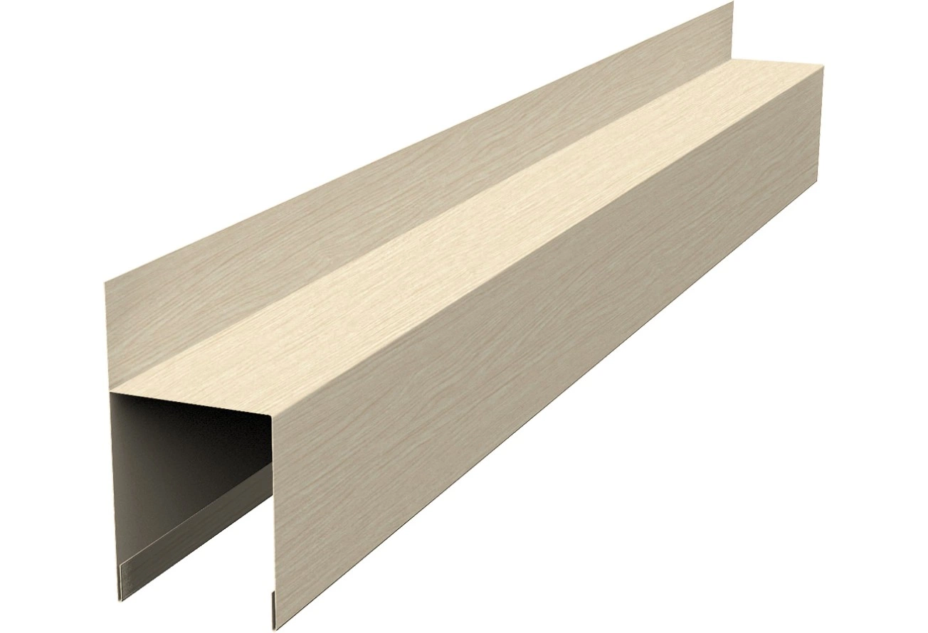 Планка опорная составная внешняя для забора жалюзи Палермо Grand Line 0,45 Принт Элит Молочное дерево TwinColor (2м)