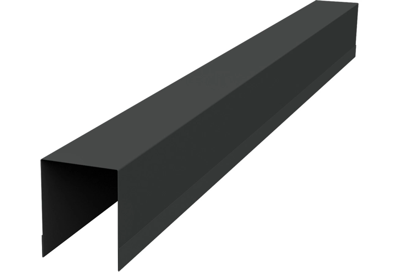 Планка опорная составная внутренняя для забора жалюзи Палермо Grand Line 0,5 Velur RAL 7016 антрацитово-серый (2м)