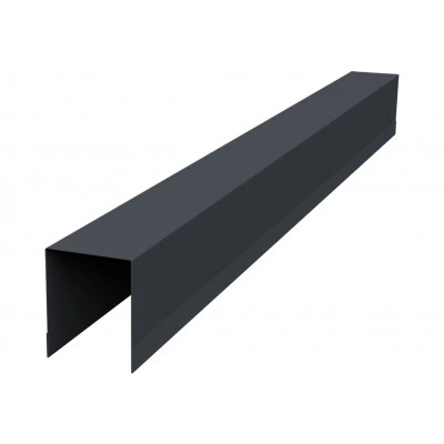 Планка опорная составная внутренняя для забора жалюзи Палермо Grand Line 0,5 Velur RAL 7024 мокрый асфальт (2м) — 636619
