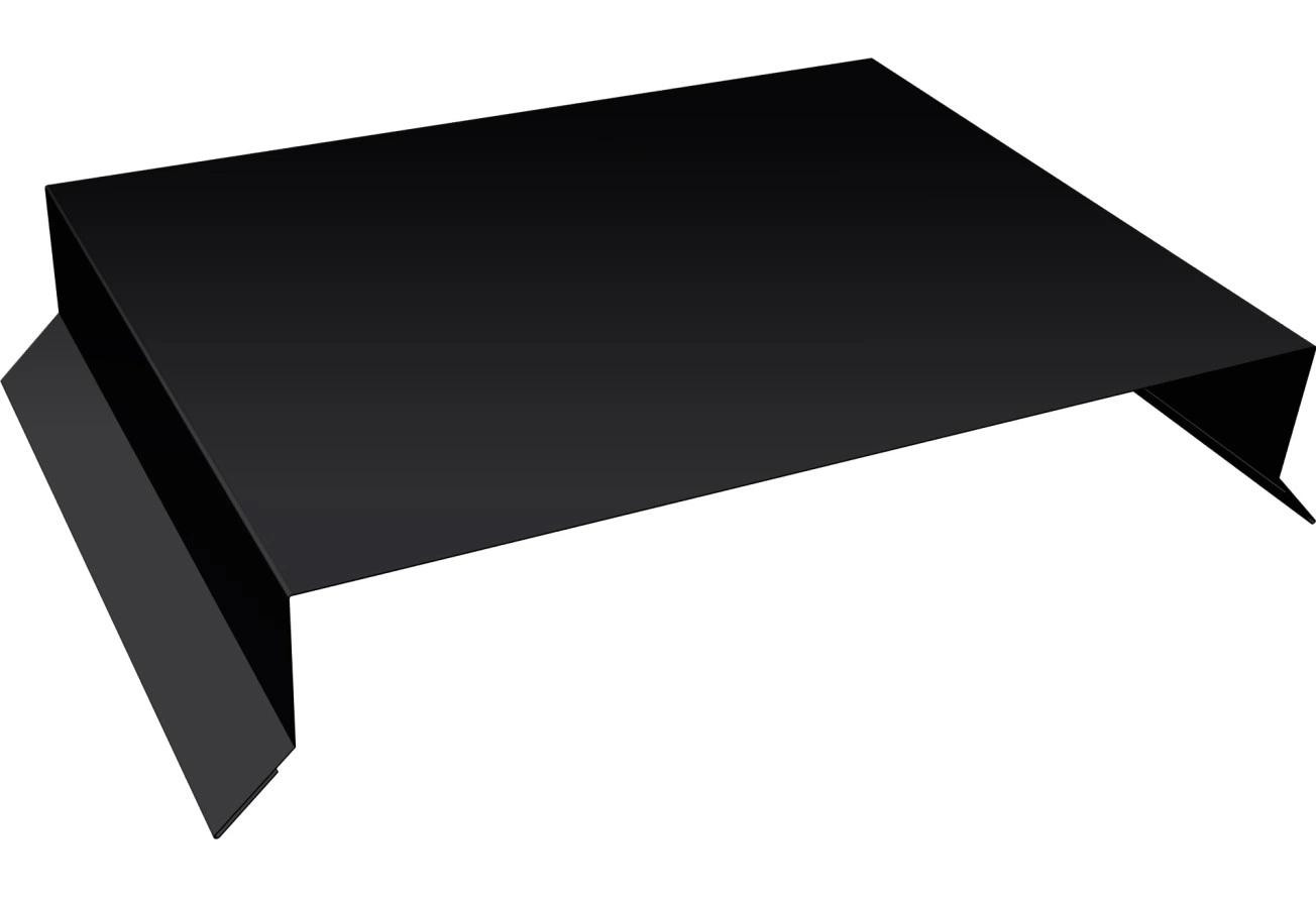 Парапетная крышка прямая 250мм Grand Line 0,5 Velur RAL 9005 черный (2,5м)