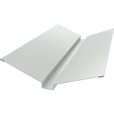 Планка ендовы верхней 115х30х115 Grand Line 0,45 ПЭ двухсторонний с пленкой RAL 9003 сигнальный белый (2м) — 643193