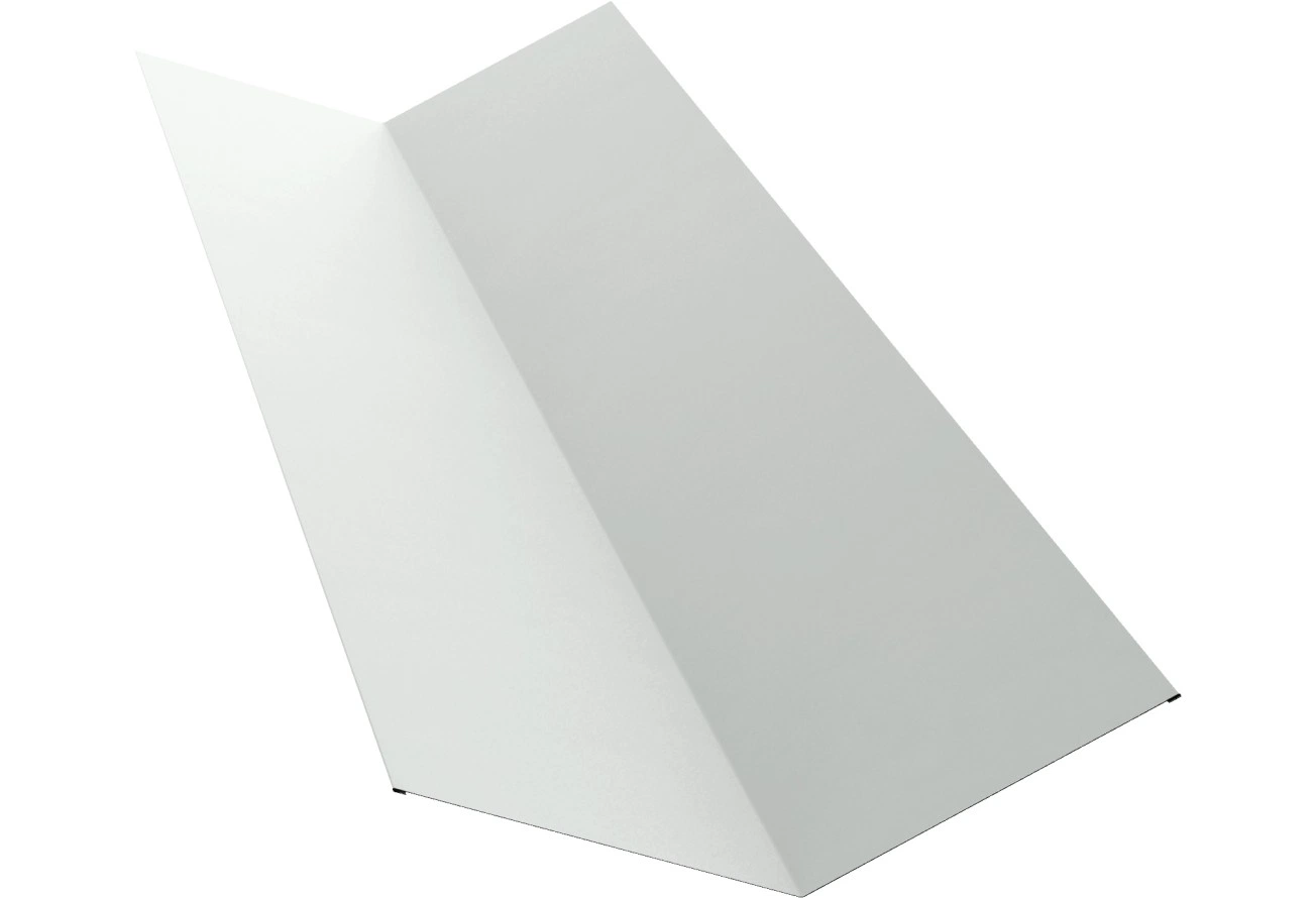 Планка ендовы верхней 145х145 Grand Line 0,45 ПЭ двухсторонний с пленкой RAL 9003 сигнальный белый (2м)