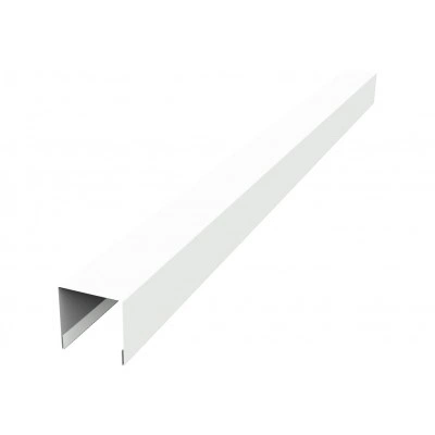 Планка вертикальная лицевая для горизонтального монтажа штакетника Grand Line 0,45 Drap RAL 9003 сигнальный белый (1,8м) — 643430