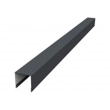 Планка вертикальная лицевая для горизонтального монтажа штакетника Grand Line 0,5 PurPro RAL 7024 мокрый асфальт (2,5м)