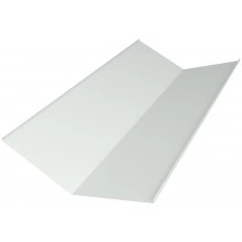 Планка ендовы нижней 300х300 Grand Line 0,45 ПЭ двухсторонний с пленкой RAL 9003 сигнальный белый (2м)