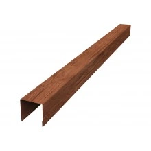 Планка вертикальная лицевая для горизонтального монтажа штакетника Grand Line 0,45 Принт Премиум Рябина Фреш TwinColor (3м)